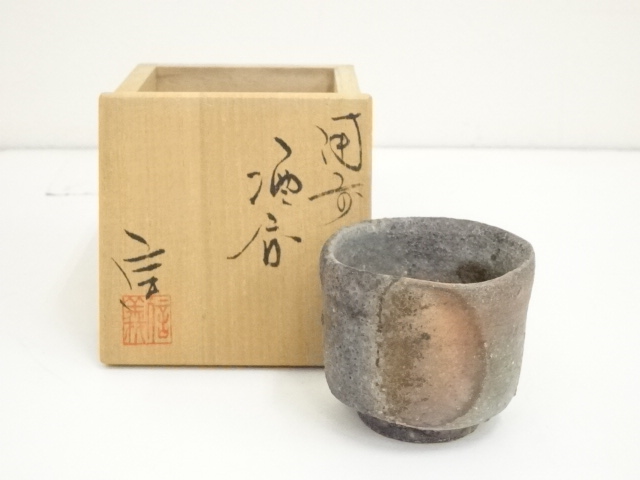 JAPANESE POTTERY BIZEN WARE SAKE CUP 